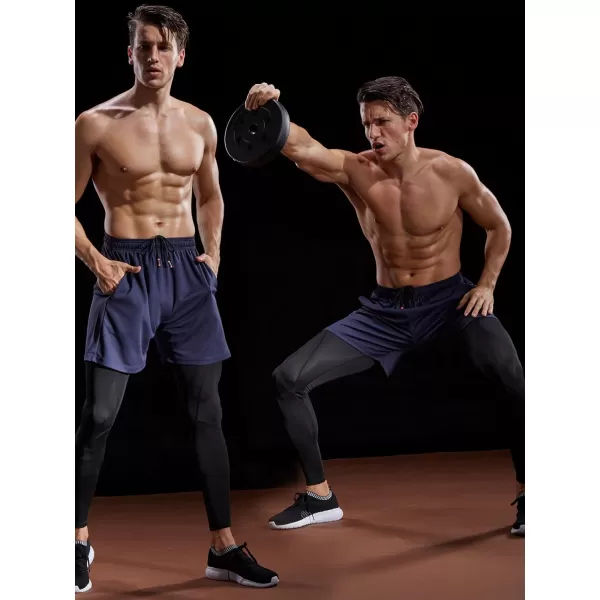 NELEUS Mens Lightweight Workout Athletic Shorts with Pockets6056 2 Packblack navy Blue