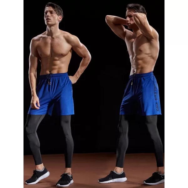 NELEUS Mens Lightweight Workout Athletic Shorts with Pockets6056 BlackGreyBlue3 Pack