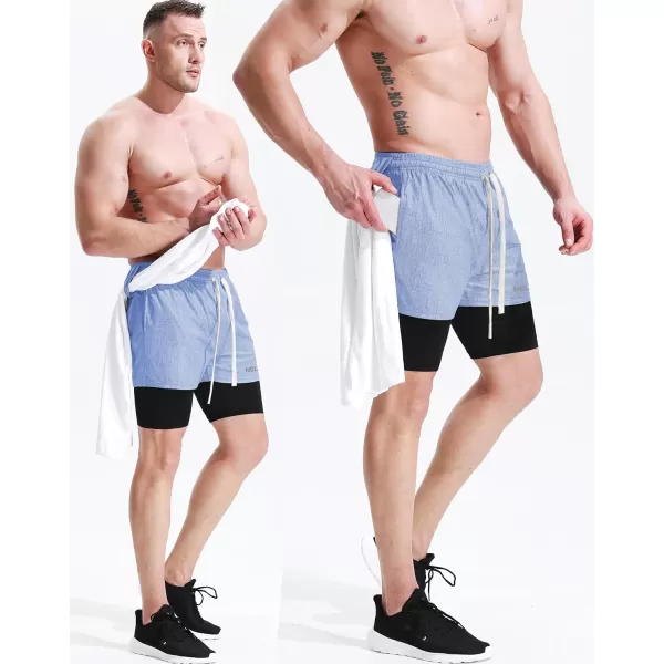 NELEUS Mens Lightweight Workout Athletic Shorts with Pockets6071 Dark Greyblack light Grey light Blue 3 Pack