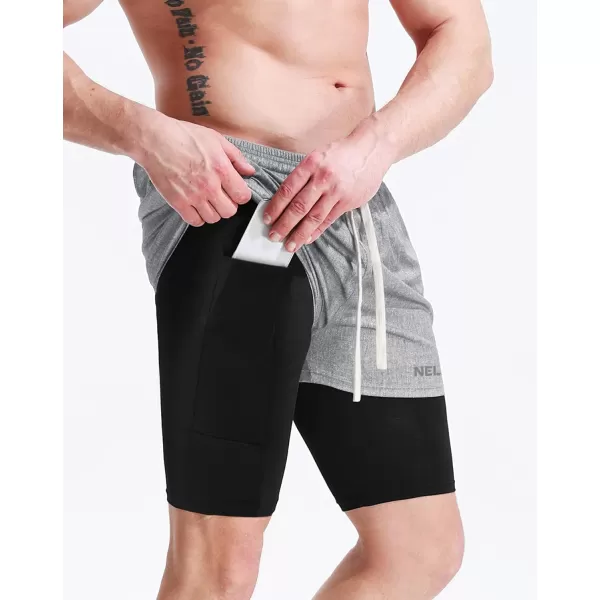 NELEUS Mens Lightweight Workout Athletic Shorts with Pockets6071 Dark Greyblackolive Greenlight Grey3 Pack