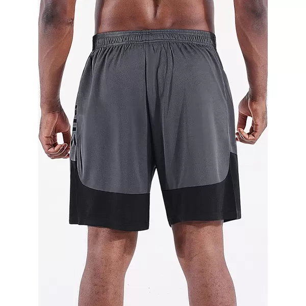 NELEUS Mens Lightweight Workout Athletic Shorts with Pockets6093 BlackGrey 2 Pack