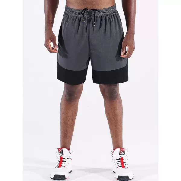 NELEUS Mens Lightweight Workout Athletic Shorts with Pockets6093 BlackGrey 2 Pack