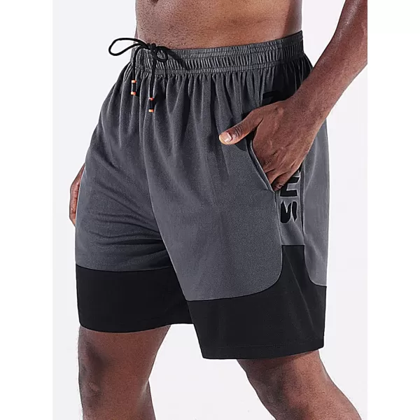 NELEUS Mens Lightweight Workout Athletic Shorts with Pockets6093 BlackGrey 2 Pack