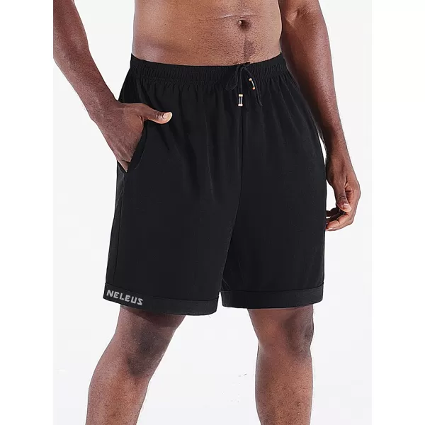 NELEUS Mens Lightweight Workout Athletic Shorts with Pockets6095 BlackBlackBlack 3 Pack