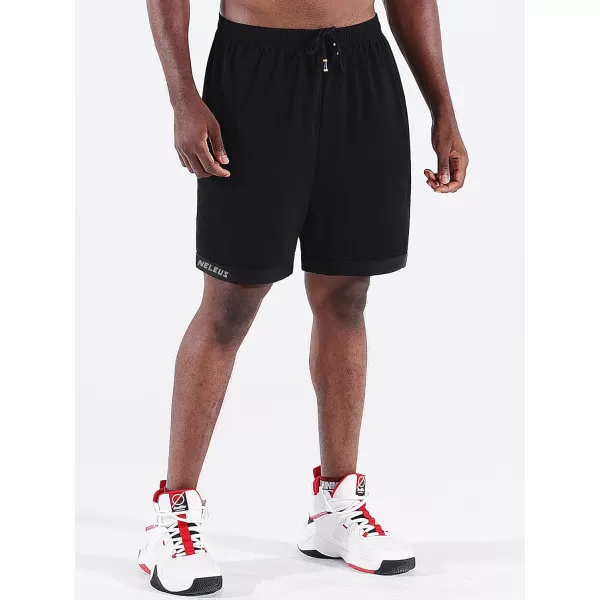 NELEUS Mens Lightweight Workout Athletic Shorts with Pockets6095 BlackBlackBlack 3 Pack