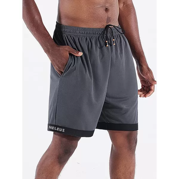 NELEUS Mens Lightweight Workout Athletic Shorts with Pockets6095 BlackGreyBlue 3 Pack