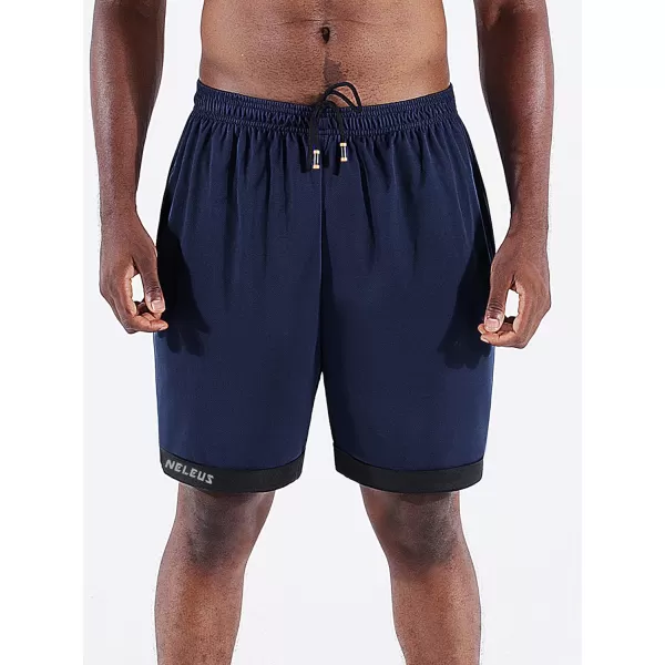 NELEUS Mens Lightweight Workout Athletic Shorts with Pockets6095 BlackGreyNavy Blue 3 Pack