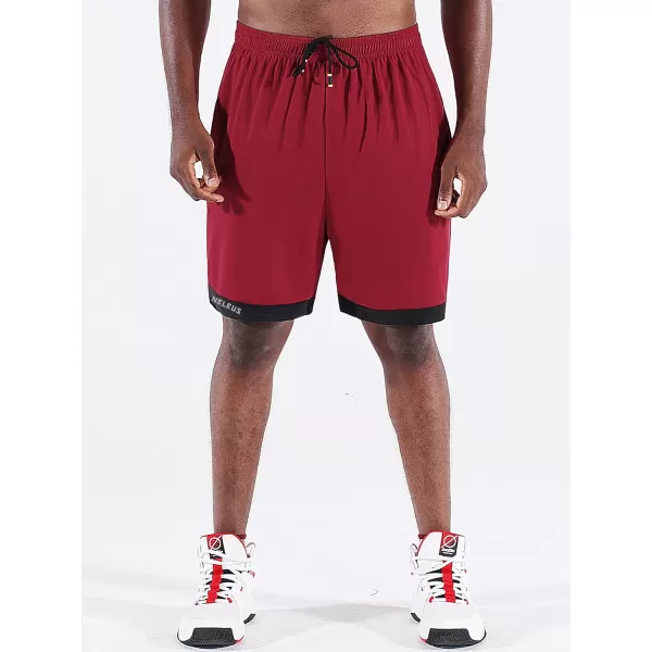 NELEUS Mens Lightweight Workout Athletic Shorts with Pockets6095 BlackGreyRed 3 Pack