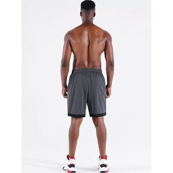 NELEUS Mens Lightweight Workout Athletic Shorts with Pockets6095 BlackGreyRed 3 Pack