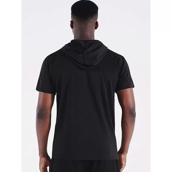 NELEUS Mens Running Shirt 3 Pack Dry Fit Mesh Athletic Workout Shirts with Hoods5100 3 PackblackBlueOlive Green