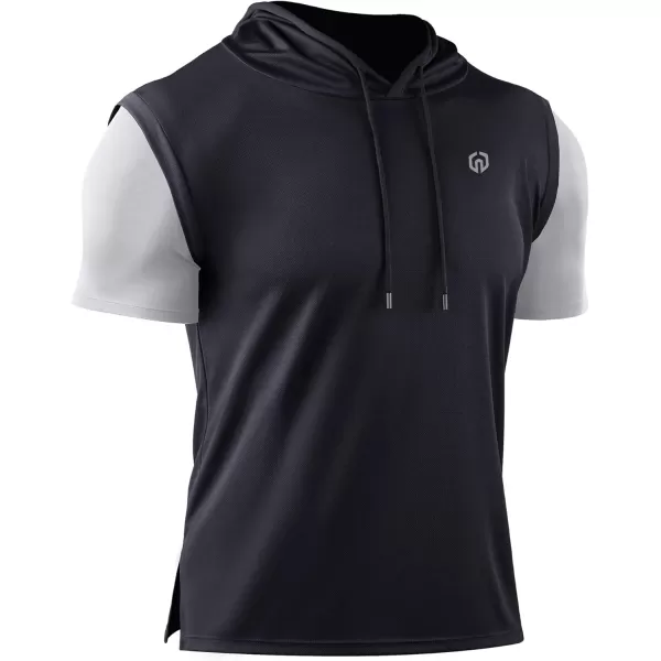 NELEUS Mens Running Shirt 3 Pack Dry Fit Mesh Athletic Workout Shirts with Hoods5123 BlackBlackBlack3 Pack
