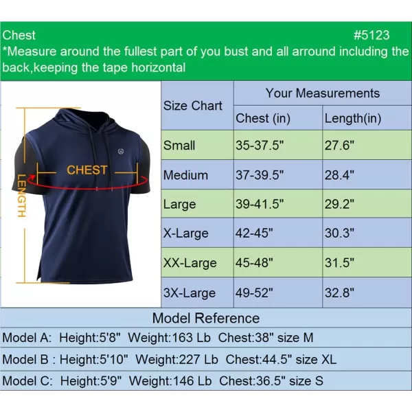 NELEUS Mens Running Shirt 3 Pack Dry Fit Mesh Athletic Workout Shirts with Hoods5123 BlackGreyNavy Blue3 Pack