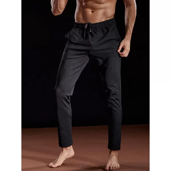 NELEUS Mens Workout Athletic Running Tapered PantsTapered 7006 2 Pack Black