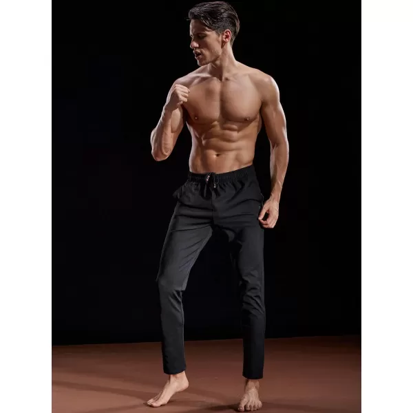 NELEUS Mens Workout Athletic Running Tapered PantsTapered 7006 2 Pack Black