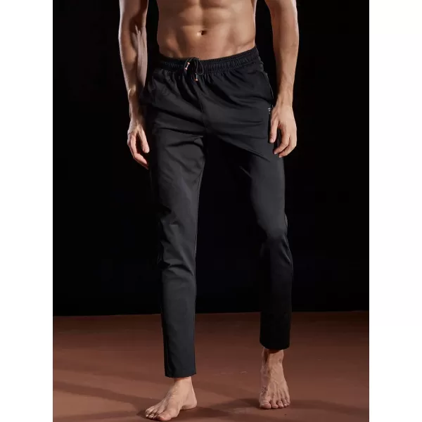 NELEUS Mens Workout Athletic Running Tapered PantsTapered 7006 2 Pack Black