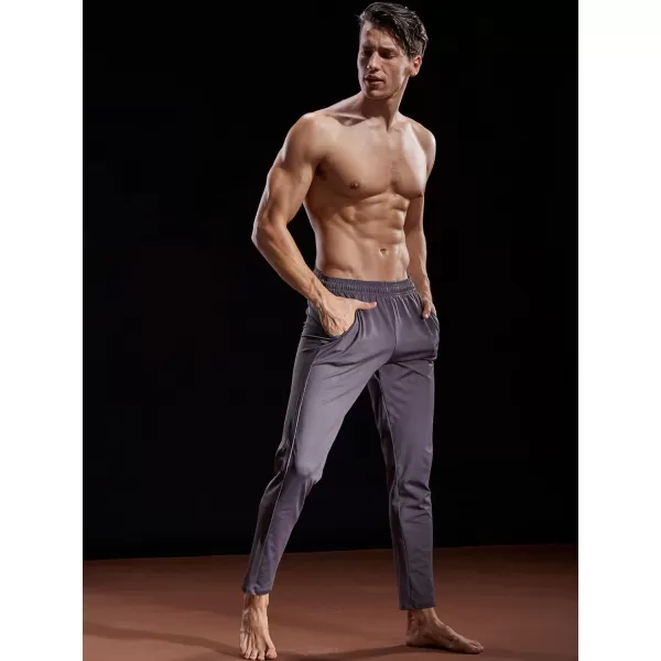 NELEUS Mens Workout Athletic Running Tapered PantsTapered 7006 2 Pack Blackgrey