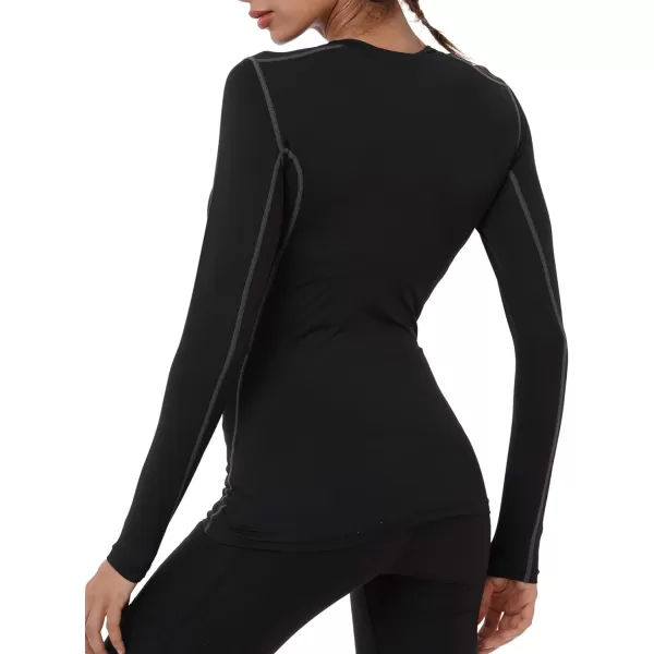 NELEUS Womens 3 Pack Athletic Compression Long Sleeve T Shirt Dry Fit03 3 Pack Black