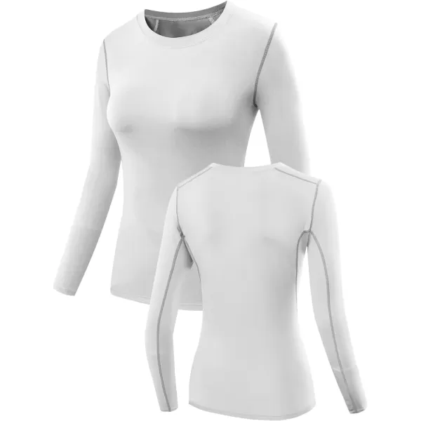 NELEUS Womens 3 Pack Athletic Compression Long Sleeve T Shirt Dry Fit03 3 Packblackgreywhite