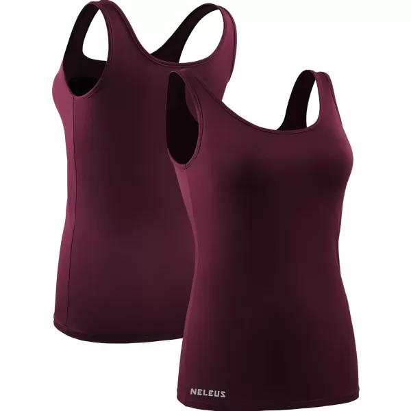 NELEUS Womens 3 Pack Athletic Compression Tank Top with Sport Bra Running Shirt8087 BlackBlueRed