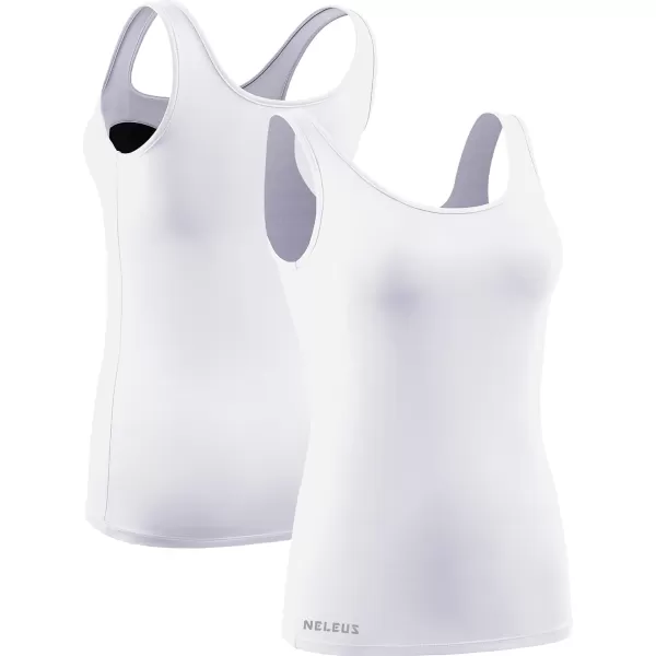 NELEUS Womens 3 Pack Athletic Compression Tank Top with Sport Bra Running Shirt8087 BlackBlueWhite