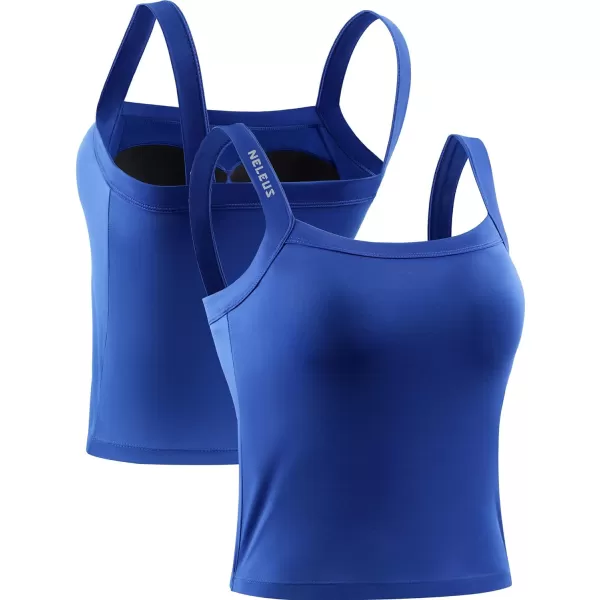 NELEUS Womens 3 Pack Athletic Compression Tank Top with Sport Bra Running Shirt8088 BlackGreyBlue