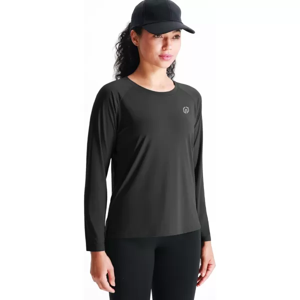 NELEUS Womens Dry Fit Workout Running Long Sleeve Shirt8024 BlackBlackBlack3 Pack