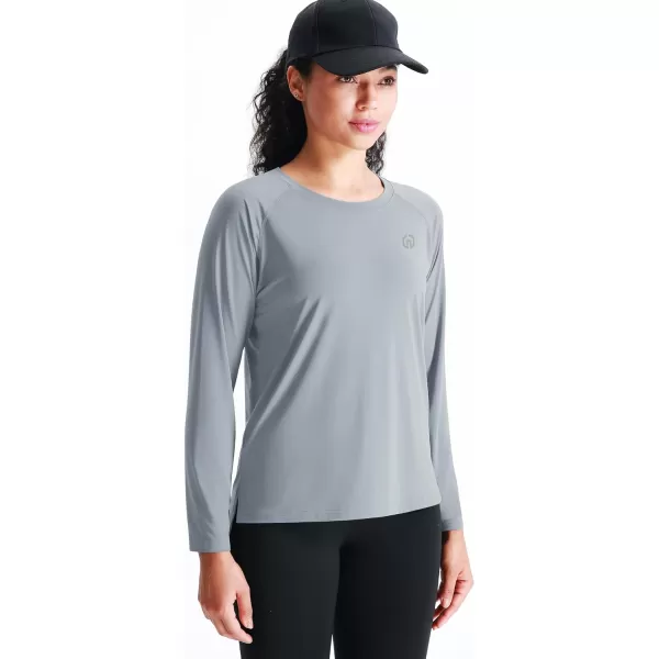 NELEUS Womens Dry Fit Workout Running Long Sleeve Shirt8024 BlackGrayish BlueBlackish Green3 Pack