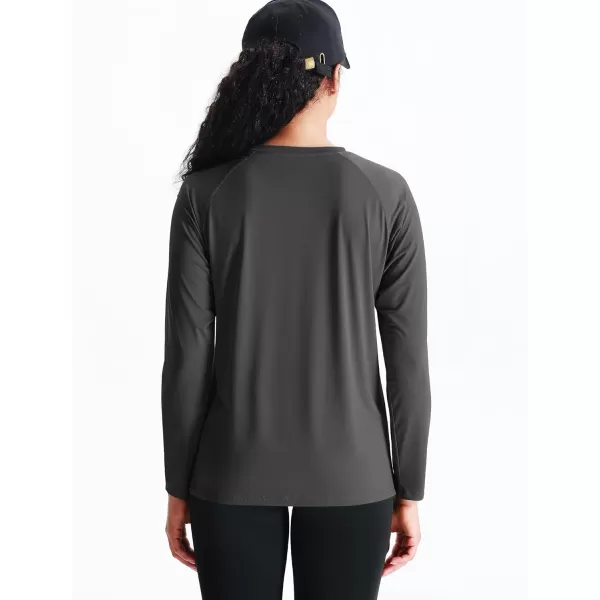 NELEUS Womens Dry Fit Workout Running Long Sleeve Shirt8024 BlackGreyBlackish Green3 Pack