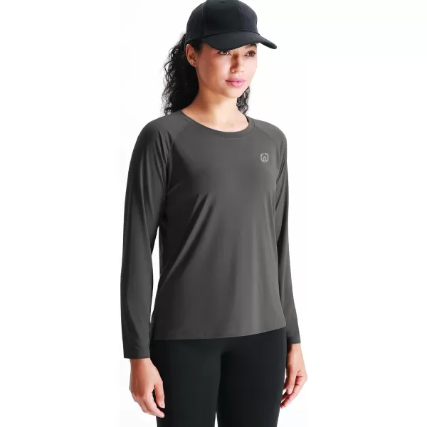 NELEUS Womens Dry Fit Workout Running Long Sleeve Shirt8024 BlackGreyGrayish Blue3 Pack