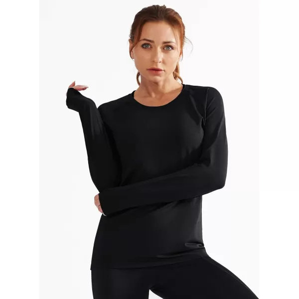 NELEUS Womens Dry Fit Workout Running Long Sleeve Shirt8065 3 PackblackBlackBlack