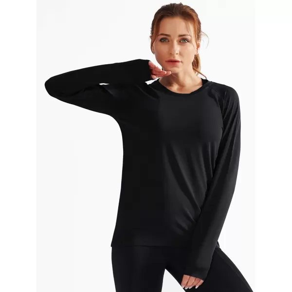 NELEUS Womens Dry Fit Workout Running Long Sleeve Shirt8065 3 PackblackBlackBlack