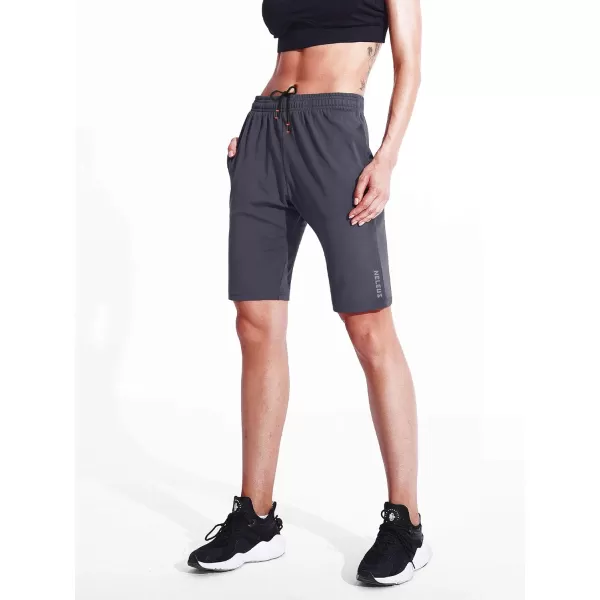 NELEUS Womens Lightweight Running Shorts Workout Athletic Short for Yoga with Pocket9054 GreyWhite2 Pack