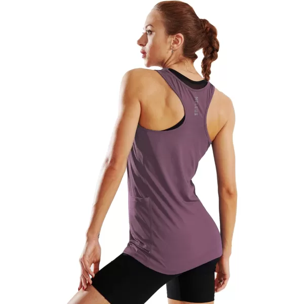 NELEUS Womens Racerback Yoga Workout Tank Top06 BlackRosy BrownRed3 Pack