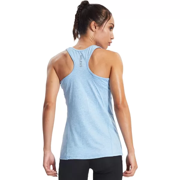 NELEUS Womens Workout Tank Top Racerback Yoga Tanks Athletic Gym Shirts06 Light BlueRose RedLight Green