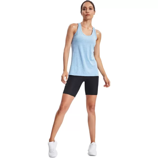 NELEUS Womens Workout Tank Top Racerback Yoga Tanks Athletic Gym Shirts06 Light BlueRose RedLight Green