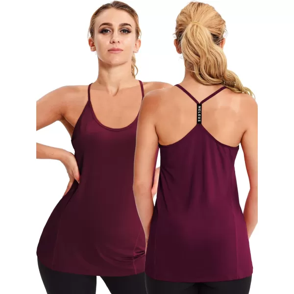 NELEUS Womens Workout Tank Top Racerback Yoga Tanks Athletic Gym Shirts8057 BlackGreyBurgundy3 Pack