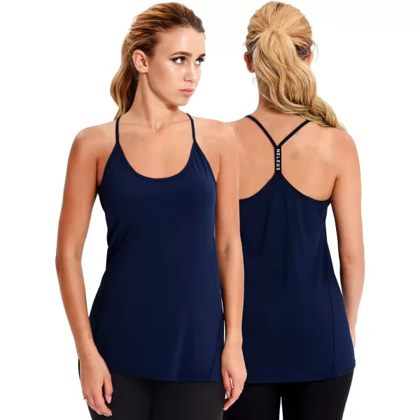 NELEUS Womens Workout Tank Top Racerback Yoga Tanks Athletic Gym Shirts8057 BlackGreyNavy Blue3 Pack