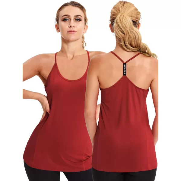 NELEUS Womens Workout Tank Top Racerback Yoga Tanks Athletic Gym Shirts8057 Rosy BrownRedBurgundy3 Pack