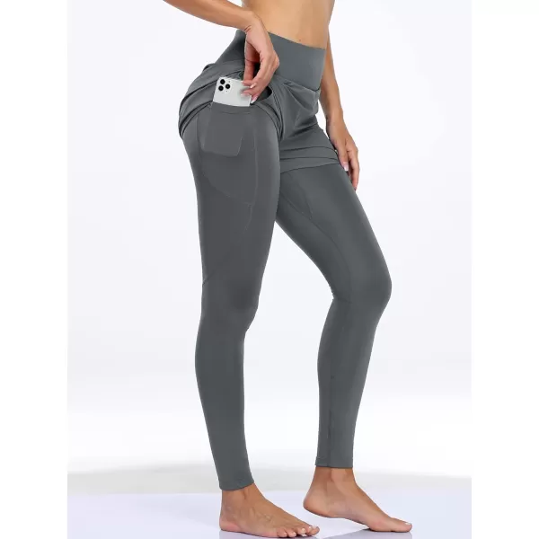 NELEUS Womens Yoga Pants Tummy Control High Waist Workout Leggings with 2 Pocket126 Light Grey1 Piece