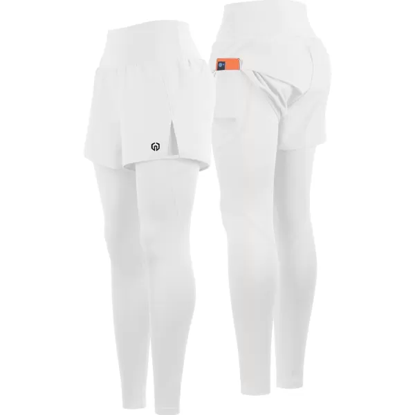 NELEUS Womens Yoga Pants Tummy Control High Waist Workout Leggings with 2 Pocket126 White1 Piece