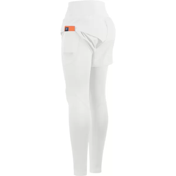 NELEUS Womens Yoga Pants Tummy Control High Waist Workout Leggings with 2 Pocket126 White1 Piece