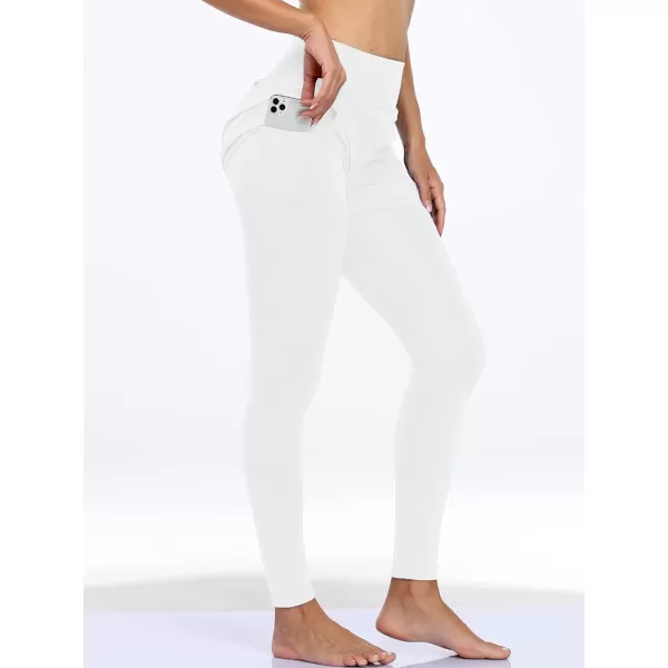 NELEUS Womens Yoga Pants Tummy Control High Waist Workout Leggings with 2 Pocket126 White1 Piece