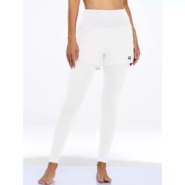 NELEUS Womens Yoga Pants Tummy Control High Waist Workout Leggings with 2 Pocket126 White1 Piece
