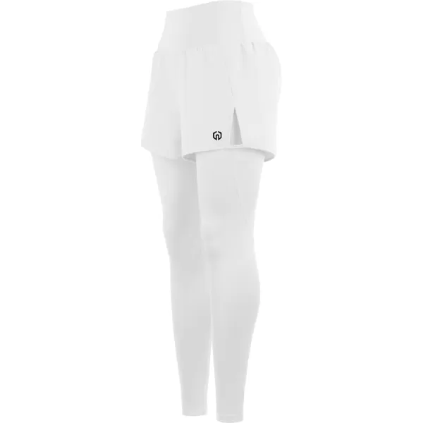 NELEUS Womens Yoga Pants Tummy Control High Waist Workout Leggings with 2 Pocket126 White1 Piece