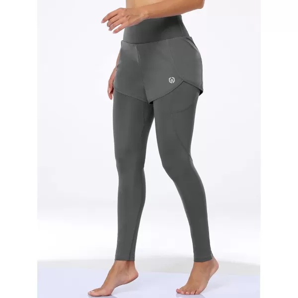 NELEUS Womens Yoga Pants Tummy Control High Waist Workout Leggings with 2 Pocket127 Light Grey1 Piece