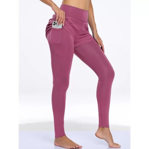 NELEUS Womens Yoga Pants Tummy Control High Waist Workout Leggings with 2 Pocket127 Pink1 Piece