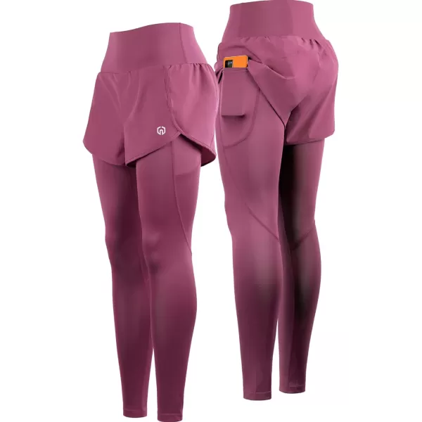 NELEUS Womens Yoga Pants Tummy Control High Waist Workout Leggings with 2 Pocket127 Pink1 Piece