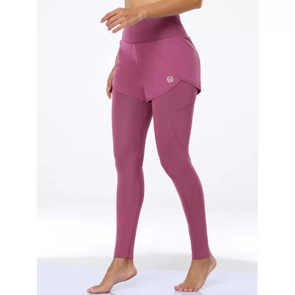 NELEUS Womens Yoga Pants Tummy Control High Waist Workout Leggings with 2 Pocket127 Pink1 Piece