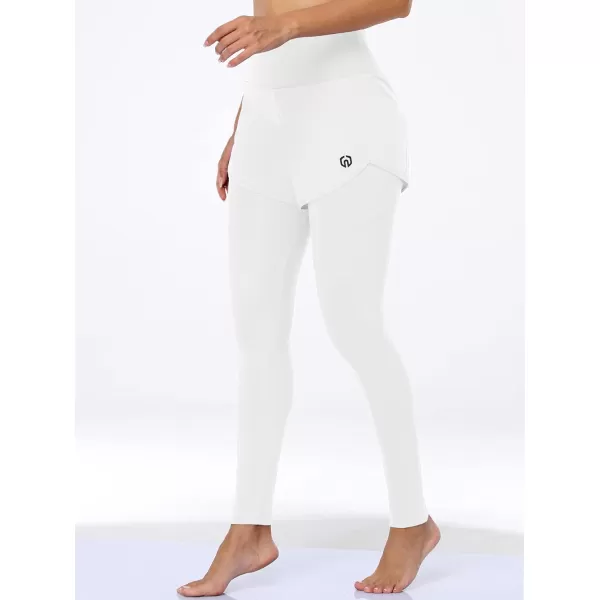 NELEUS Womens Yoga Pants Tummy Control High Waist Workout Leggings with 2 Pocket127 White1 Piece