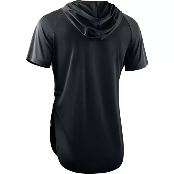 NELEUS Womens Yoga Top Quick Dry Athletic Running Workout Shirts with Hoods8104 BlackBlackBlack3 Pack